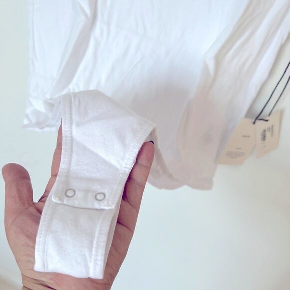 Nwt- Agolde, Women’s Irina Thong Bodysuit in White. Size Xl. - Picture 11 of 11